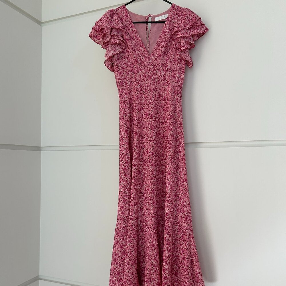 Astr Celestine Midi Dress By Astr The Label Fuchsia Daisy, Size XS